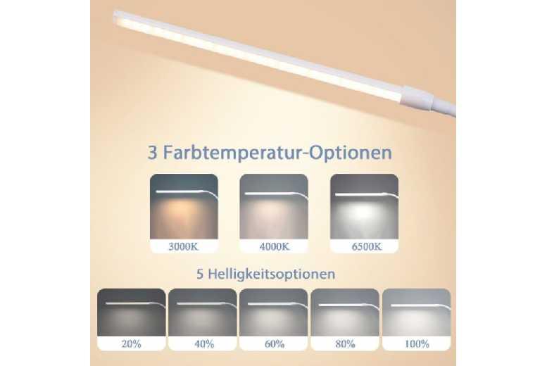 Nettlife 5W Led Desk Lamp - Adjustable Brightness, Colour Temperature, Modern Table Light