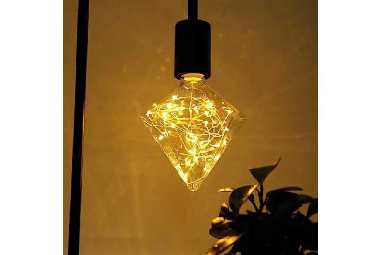 Diamond-Shaped Led Christmas Bulb - Warm 2200K Vintage Festive Light, E27, 2W, Indoor Decorative